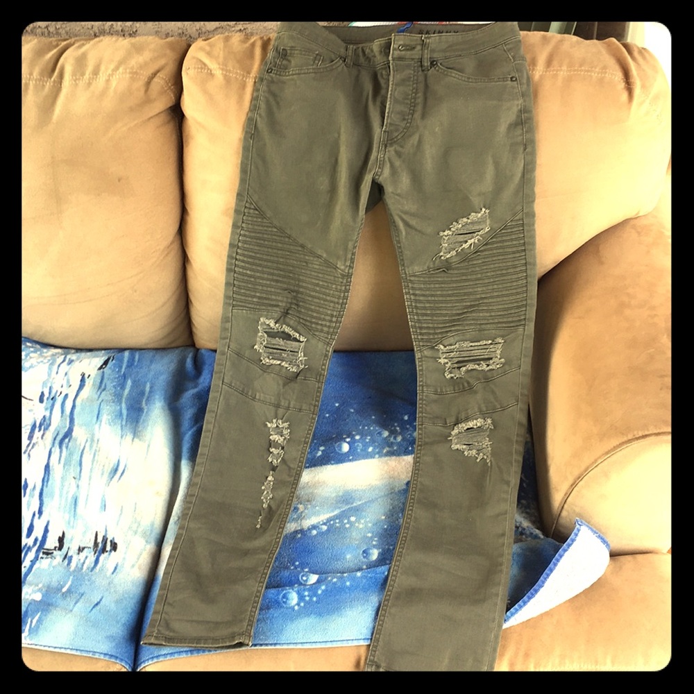 Green  skinner taper jeans